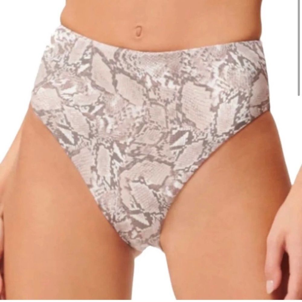 Good American snake skin bikini bottoms Large